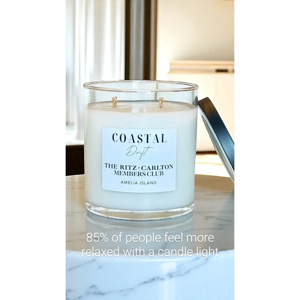 Ritz Carlton 9oz Members Club Coastal Drift‎ Scented Organic Candle